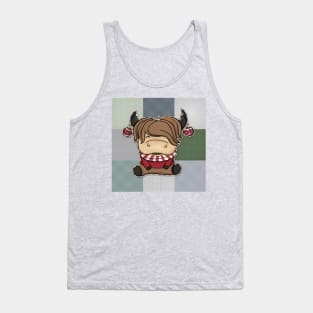 Highland Cow With Red Scarf | Merry Christmas 2022 Tank Top